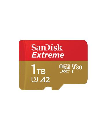 SanDisk 1TB Extreme microSDXC UHS-I Memory Card with Adapter - Up to 190MB/s, C10, U3, V30, 4K, 5K, A2, Micro SD Card- SDSQXAV-1T00-GN6MA 1TB Memory Card Only
