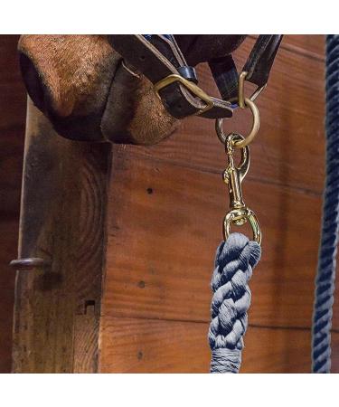 TrustBreech 10ft Solid Cotton Lead Rope - Made in USA - 5/8 inch Thick - Heavy-Duty Bolt Snap - Handmade Soft Dark Grey Blue - Buy Online on SooperMarket.com