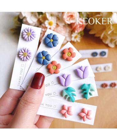 Keoker Floral Clay Earrings Cutters - 10 Shapes for Jewelry Making | Spring Clay Cutters for Earrings | Ideal for Polymer Clay Earring Lovers - Buy Online on SooperMarket.com