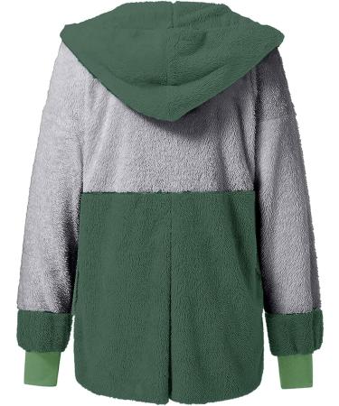 Winter Fuzzy Fleece Hooded Cardigan for Women - Green, X-Large - Buy Online on SooperMarket.com