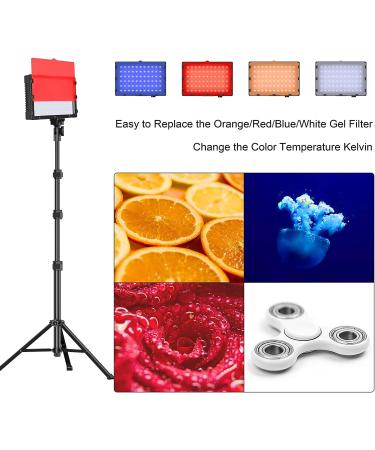EMART LED Video Light with Adjustable Tripod Stand - 11 Brightness/4 Color Filters, Dimmable Photography Lighting for Studio Shooting - USB Portable Fill Light (54inch) - Buy Online on SooperMarket.com