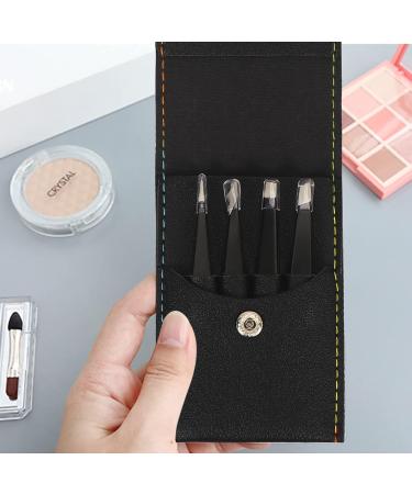 Classycoo Professional Eyebrow Tweezers Set - 4Pcs Stainless Steel Precision Kit for Eyebrows, Facial Hair, Ingrown Hair & Splinter Removal - Black - Buy Online on SooperMarket.com