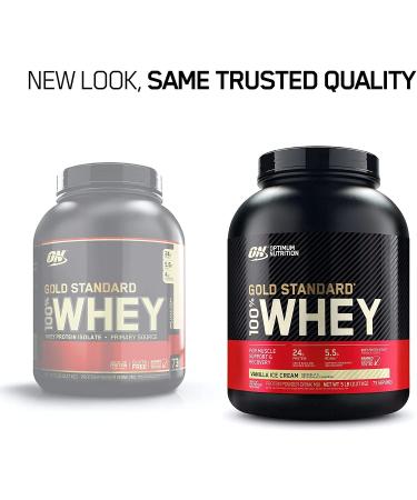 Optimum Nutrition 100% Whey Gold Standard 5lbs Vanilla Ice Cream - Premium Protein Powder for Muscle Growth & Recovery - Buy Online on SooperMarket.com