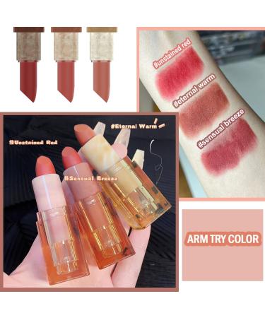 KAIQIKAIXI 3Pcs Waterproof Velvet Lipstick Set - Long Lasting, Moisturizing, Smooth Lip Stick Trio in Three Colors - Buy Online on SooperMarket.com