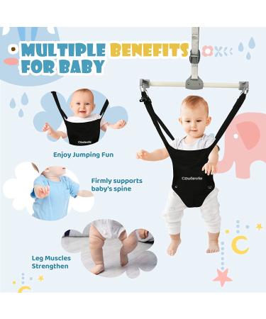 Cowiewie 2 in 1 Baby Door Jumper w/ Baby Walking Harness Function  Baby Jumper with Door Clamp Adjustable Strap and Seat  Fits 80" - 87" high Door Frame - Buy Online on SooperMarket.com
