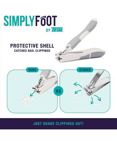 TRIM Simply Foot Toenail Clippers - Quality Steel Blades, Enlarged Opening, Catcher Base - Easy to Use Foot Care Tool for Men and Women (White) - Buy Online on SooperMarket.com