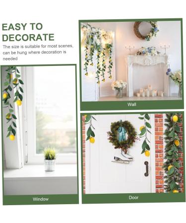 HOMSFOU 3 Pcs Simulation Lemon Rattan Lemon Vines Decorative Fruit Artificial Lemon Artificial Vines Garland Summer Garland for Mantle Lifelike Fruit Decoration Wedding Plant Stem Plastic Yellowx3pcs 100x10cmx3pcs - Buy Online on SooperMarket.com