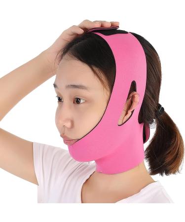 Effective Face Slimming Bandage Belt - Double Chin Lift & Skin Strap - OceanSide - Rose Red - Buy Online on SooperMarket.com