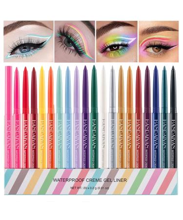 20 Colors Eyeliner Pen Set  Eye Shadow Pencil  Pearl Eyeliner Kit Metallic Eyeliner Pencil Glitter Eyeliner for Women Eye&Lip Liner Professional Waterproof Retractable Eye Makeup Set Colorful Eyeliner Eye Color 20PCS 20 ...