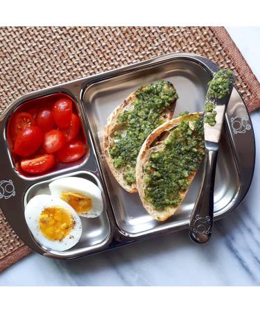 Kiddobloom Children Stainless Steel Divided Plates (2 pc) - Fun Frog Design for Mess-Free Mealtime - Buy Online on SooperMarket.com
