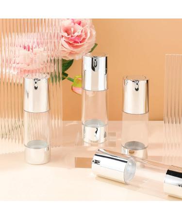 Longway Silver Airless Cosmetic Cream Pump Bottle Travel Size 1oz/30ml (Pack of 6) - Refillable Containers - Buy Online on SooperMarket.com