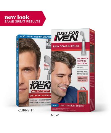 Just for Men Light Medium Brown Hair Color A-30 - Easy No Mix Formula with Applicator | International Shipping - Buy Online on SooperMarket.com