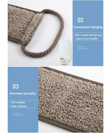 Loofah Back Scrubber for Shower - Dual-Sided Exfoliator for Men and Women - Natural Flax Scrub Washer - Deep Clean and Invigorate Skin - Navy Cotton-Bottom - Buy Online on SooperMarket.com