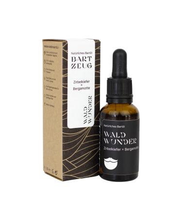 Barteitzeug Bart l Waldwunder Zirbelkief x Bergamot 100% natural beard care oil Makes the beard more supple and relieves itching 30ml forest miracle 30 ml (1 Pack)