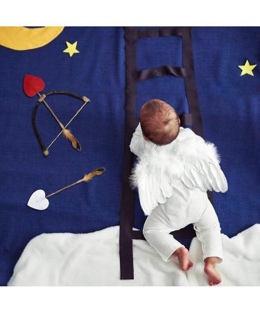AMOR PRESENT Baby Angel Wings Set | White Newborn Photoshoot Costume with Wings, Headband, Bow, Swords | Photo Prop Outfit 0-18 Months - Buy Online on SooperMarket.com