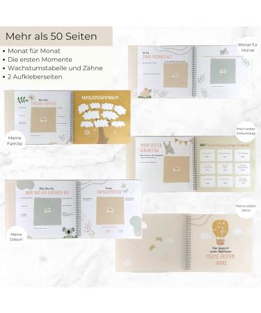Huborns Baby Album: 50+ Page Memory Book for First Year - Perfect Gift for Baby Showers - Glue Photos & Labels - International Shipping Available - Buy Online on SooperMarket.com