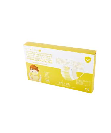 Symtex 100 pieces masks mini model s in small size medically surgical masks type iir standard EN 14683 certified op masks 3-layer mouth protection mouth and nose protection (yellow)