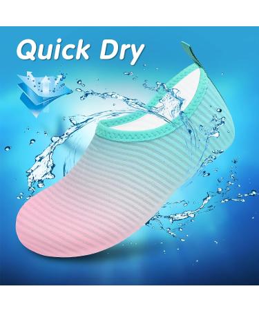 VIFUUR Kids Water Shoes - Quick Dry Aqua Socks for Beach Swim - Gradient Pink - Size 3-4 Big Kid - Buy Online on SooperMarket.com