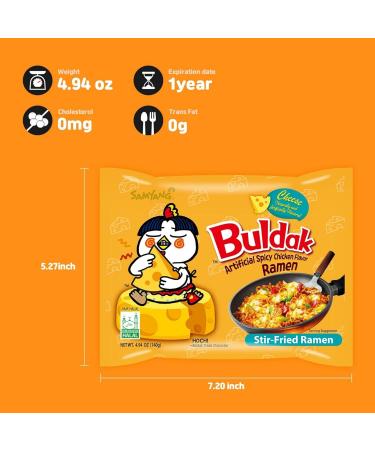 Samyang Hot Chicken Flavour Buldak Noodles Cheese 140g (Pack of 10) - Buy Online on SooperMarket.com