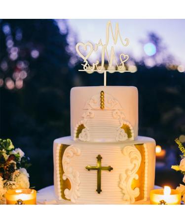 Wooden Mr and Mrs Cake Topper Wedding Cake Topper Bride and Groom Sign Wedding Engagement Cake Toppers Decoration Wedding Party Supplies (Style 2) - Buy Online on SooperMarket.com