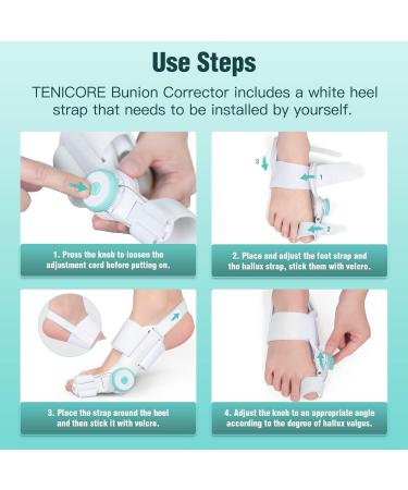 TENICORE Adjustable Knob Bunion Correctors for Women Men Big Toe with Anti-slip Heel Strap Toe Separators for Bunion Relief Suitable for Left and Right Feet Day Night Support(1PCS) - Buy Online on SooperMarket.com
