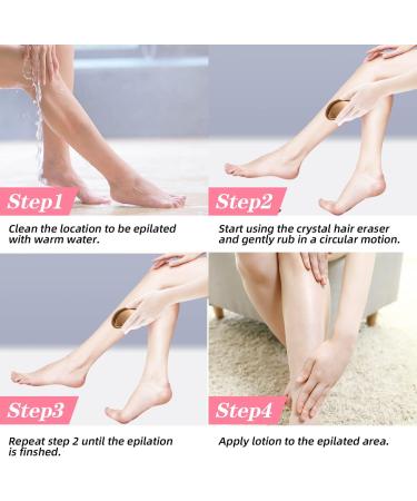 Crystal Hair Remover for Women and Men - Portable Painless Exfoliation Tool for Back, Arms, and Legs - Fast & Easy Hair Removal - Reusable Gold Hair Eraser - Buy Online on SooperMarket.com