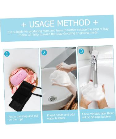 FOYTOKI 10pcs Soap Foaming Soap Scrubber Pouch Soap Saver Nylon Fiber Black - Buy Online on SooperMarket.com