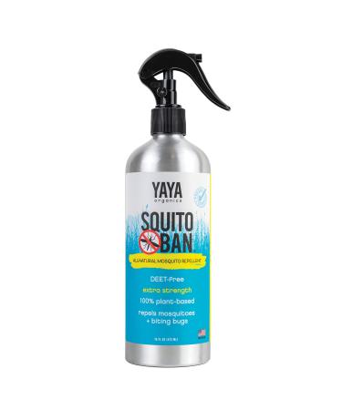 Squito Ban - Yaya Organics Mosquito Repellent, All Natural Bug Spray, Proven Effective, Family Friendly, Deet-Free | 16 ounces