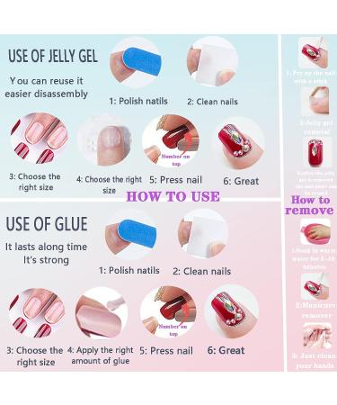 Leuhiove Glitter Gradient Pink Ballerina Press on Nails - Luxurious Crystal Gem Design for Women and Girls - Buy Online on SooperMarket.com