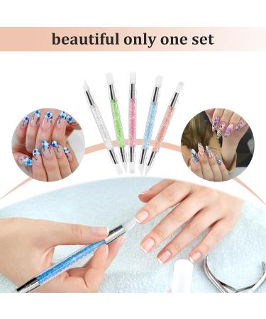 5-Piece Silicone Nail Brush Set | Double-Headed DIY Manicure Tool for Nail Art Painting & Designing | Reusable Nail Art Pen - Buy Online on SooperMarket.com