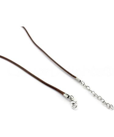 CleverDelights Imitation Leather Cord Necklaces 18 Brown - Pack of 100 - Buy Online on SooperMarket.com