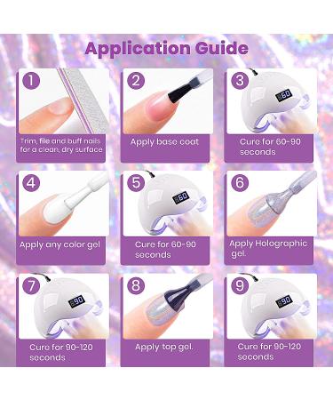 3PCS Holographic Nail Polish Set - Rose Gold Silver Red Gel Polish Kit with Glitter Mermaid Unicorn Effect - Curing Required - for Nail Art Design - DIY Manicure Salon at Home - Buy Online on SooperMarket.com