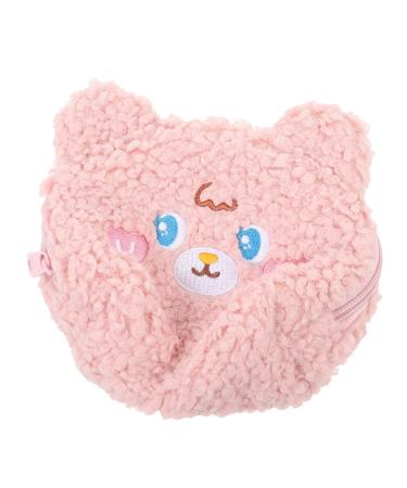 FOMIYES Plush Cosmetic Bag Makeup Vanity Bag Toothbrush Organizer Towel Purse for Travel for Women Ladies Purses Women Handbag Menstrual Pad Pouch Nursing Mat Storage Bag Pink Pink 15.5X12X5.5CM