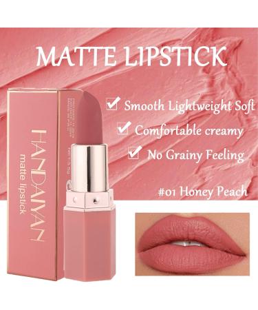Long Lasting Matte Lipstick - Waterproof Velvet Lip Gloss in Honey Peach | Professional Cosmetics for Women - Buy Online on SooperMarket.com