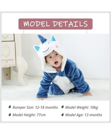 COOKY.D Unisex Winter Animal Hooded Baby Romper - Blue (3-6 months) - Buy Online on SooperMarket.com