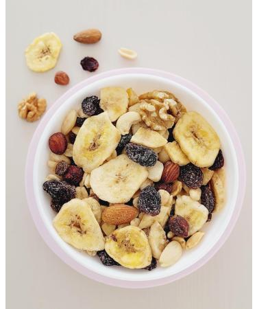 Buy Student Food Ready-Made Snack - Green Essence Nut Mix (1 kg) | Walnuts Hazelnuts Cashews Almonds & Banana Chips - International Shipping - Buy Online on SooperMarket.com