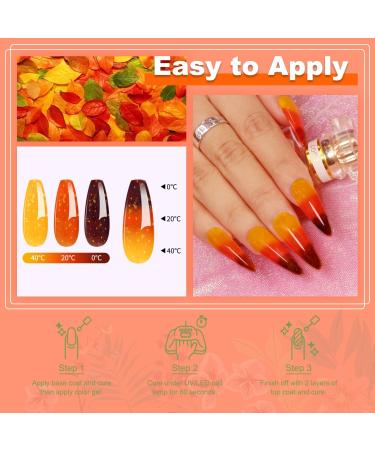 Lavender Violets 15ml Gel Nail Polish - Yellow to Dark Orange Mood Changing with Devil Sequin - Autumn/Winter UV LED Soak Off Manicure Pedicure - Buy Online on SooperMarket.com