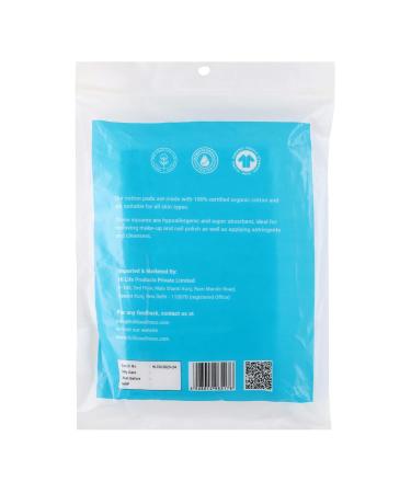Hi Life Premium Organic Square Cotton Makeup Remover Pads - 200 Pack of 4 for Gentle Face Cleaning | Eco-Friendly Reusable Wipes for All Skin Types - Buy Online on SooperMarket.com