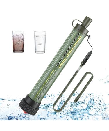 Lixada outdoor water filter system straw water filter filter under thread ultrafiltration film design for emergency camping travel hiking fishing army green