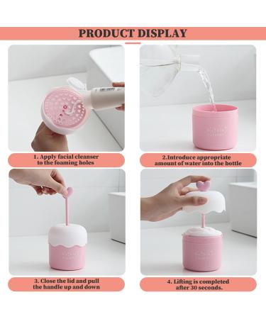 Skincare Bubble Foam Maker - 2Pcs Heart Design Portable Cleanser Foamer for Travel & Home - Fast Foaming Face Wash - Buy Online on SooperMarket.com