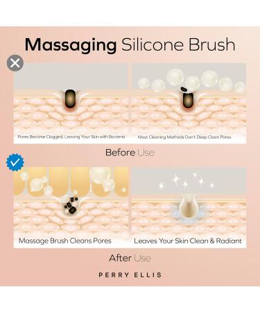 Perry Ellis 3-in-1 Massaging Beauty Brush for Women | Eye Massager & Facial Cleansing Brush | Battery Operated Skin Care Tool - 3 Modes for Makeup & Skincare - Buy Online on SooperMarket.com