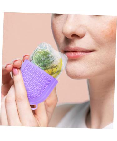 Beauty Face Ice Tray & Icing Roller - Silicone Face Massage Tool for Radiant Skin - 13x6.5x5.5CM - Violet - Buy Online on SooperMarket.com