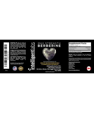 Intelligent Labs Berberine Supplement HCL Plus Max Potency 450 MG Per Capsule - 120 Capsules - Buy Online on SooperMarket.com
