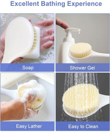 HORJOR Long Handle Back Scrubber Shower Brush for Men and Women - Bath Scrubbers for Shower Use - Buy Online on SooperMarket.com