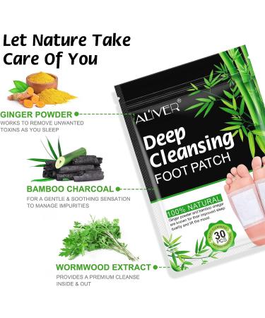 30PCS Bamboo Ginger Foot Patches for Pain & Stress Relief | Deep Cleansing Foot Pads for Relaxation, Fatigue, and Better Sleep - Foot & Body Care Set - Buy Online on SooperMarket.com
