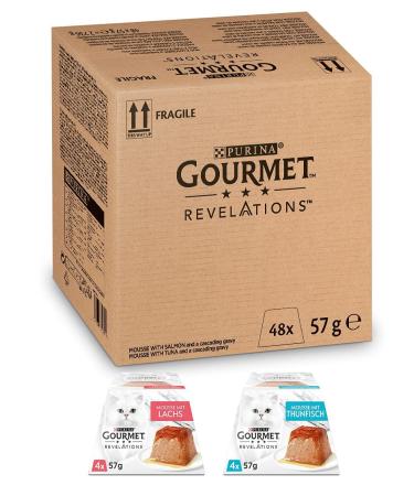 Gourmet Gourmet Purina Gourmet Revelations Mousse cat food wet in sauce salmon & tuna 48 pack (48 x 57g) salmon & tuna 57 g (48 pack)
