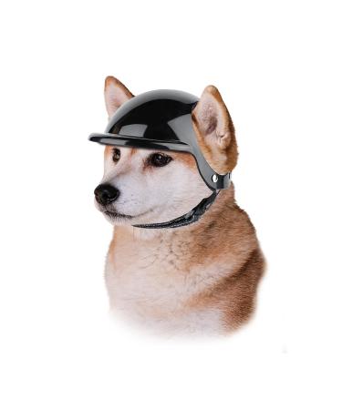 Enjoying Dog Helmet Cat Helmet Outdoor Motorcycle Dog Hard Hat Safety Helmet for Head Protection Black For 17lb-27lb