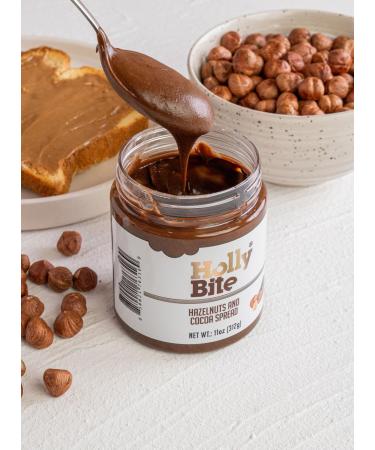 HollyBite Hazelnut Cocoa Spread | Vegan No Sugar Keto-Friendly | Gluten-Free High Protein High Fiber | 11oz | Healthy Ingredients | Made in USA - Buy Online on SooperMarket.com
