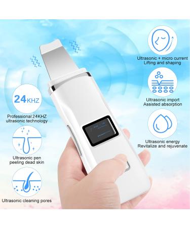 Skin Scrubber Face Spatula Exfoliator & Blackhead Remover with 5 Modes LED Display - Facial Pore Cleaner & Comedones Extractor for Deep Cleansing - Buy Online on SooperMarket.com