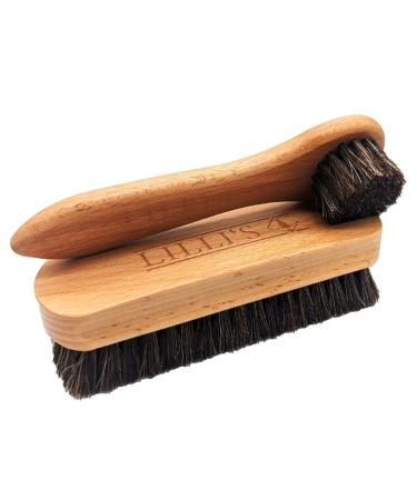 Lillis polishing brush and pot brush in a value set for the care of leather shoes wood